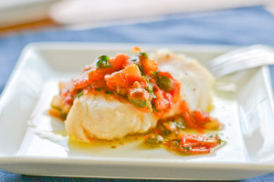 Cod With Herbed Tomato Caper Compote Salu Salo Recipes