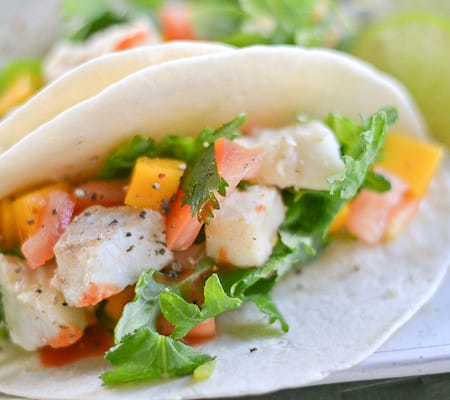 Fish Tacos with Mango Tomato Salsa