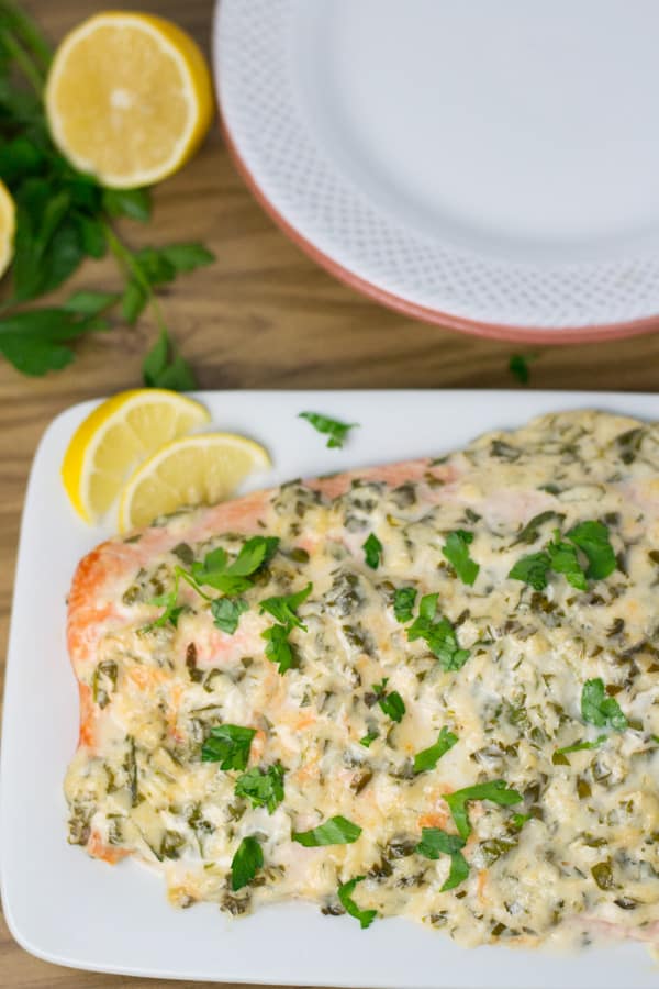 Baked Salmon with Herbed Mayo