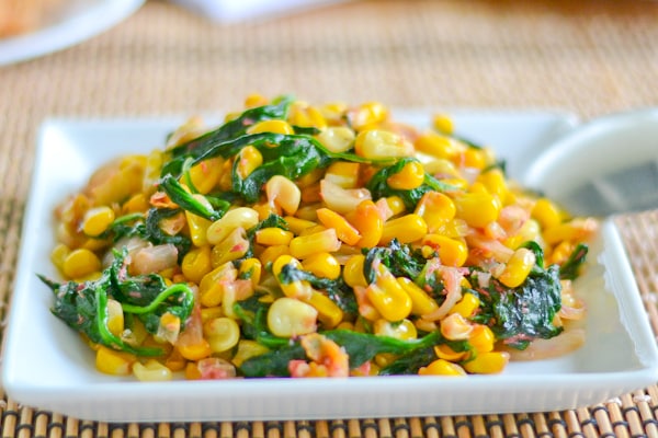 Sauteed Corn with Spinach