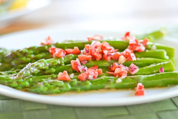 Asparagus with Red Pepper Vinaigrette