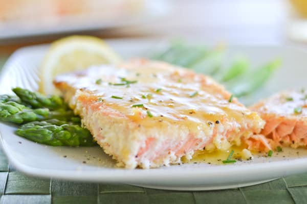 Crusted Salmon with Honey Mustard Sauce