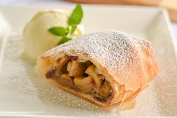 Apple Strudel with Cranberries and Walnuts