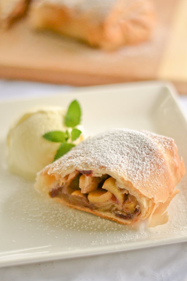 Apple Strudel with Cranberries and Walnuts
