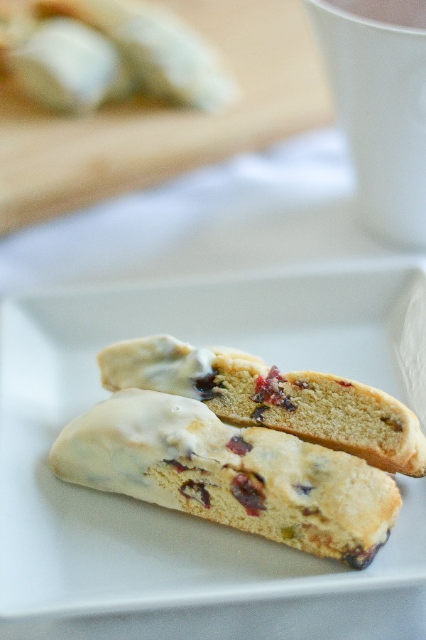 Cranberry White Chocolate Biscotti