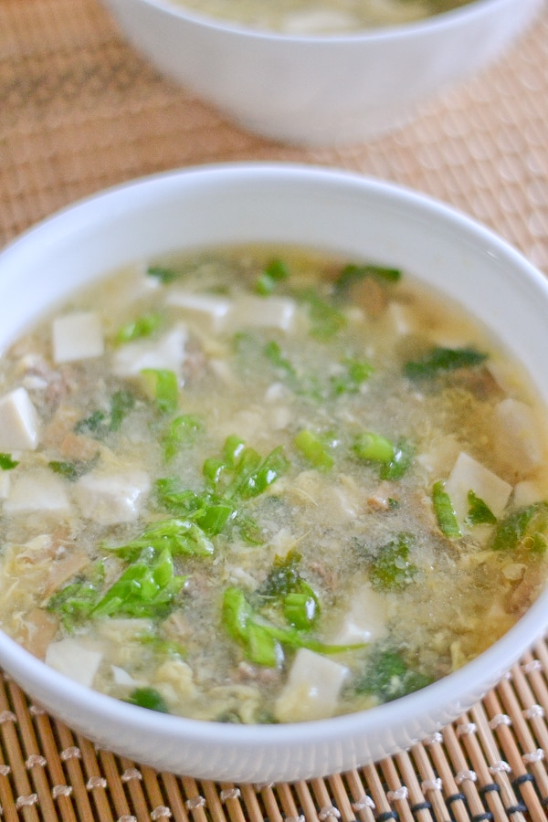 Minced Beef with Cilantro Soup