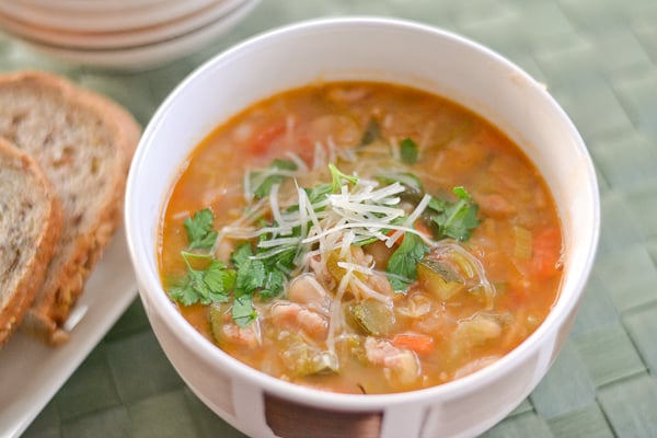 Minestrone Soup with Bacon and Kale