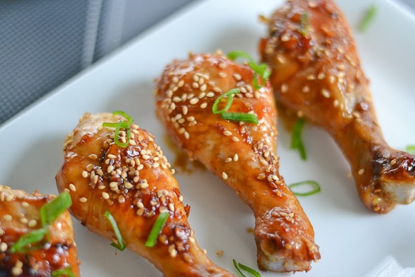 Asian Chicken Recipes Roundup - Sticky Honey Sesame Drumsticks