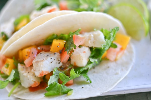 Fish Tacos with Mango Tomato Salsa