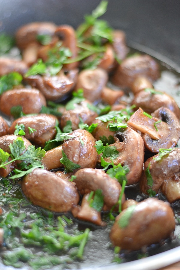 Sauteed Mushrooms with Red Wine and Garlic