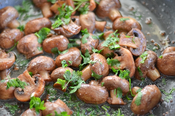 Sauteed Mushrooms with Red Wine and Garlic
