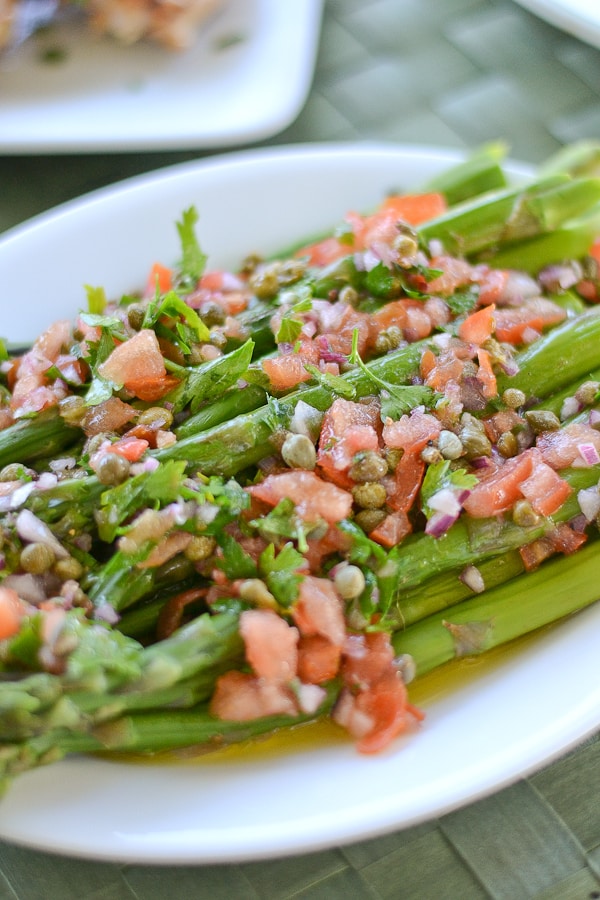 Asparagus with Catalan Salsa Vinaigrette