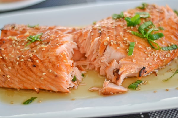 Broiled Ginger Salmon with Honey Glaze