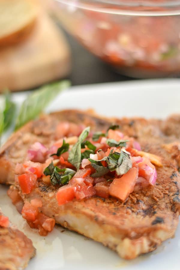 Bruschetta Style Baked Pork Chops