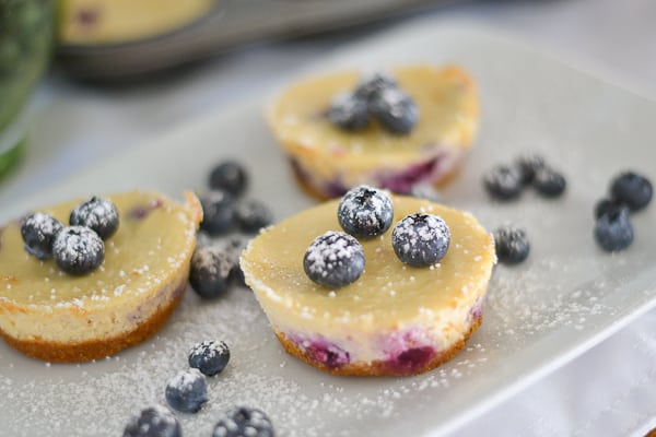 Mini Blueberry and Maple Cheesecakes