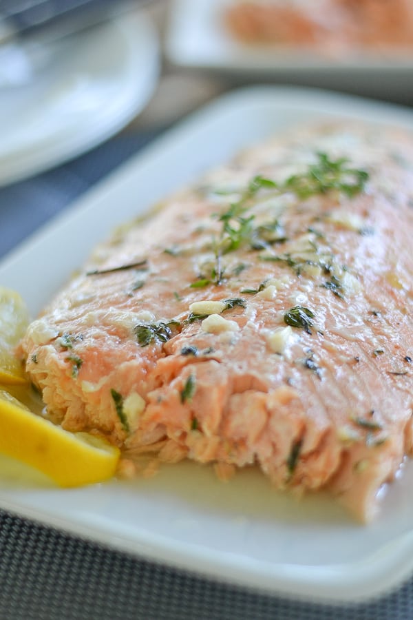 Oven Poached Salmon with Honey and Thyme
