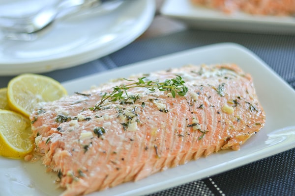 Oven Poached Salmon with Honey and Thyme