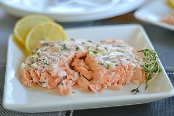 Oven Poached Salmon with Honey and Thyme