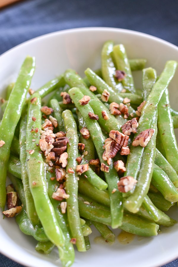 Green Beans with Pecans and Maple Vinaigrette