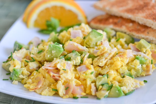 Ham and Avocado Scramble