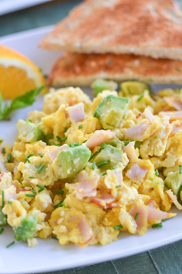 Ham and Avocado Scramble