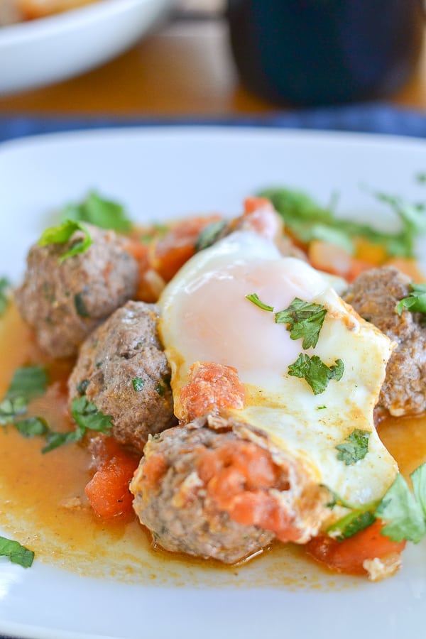 Moroccan Meatballs, Egg and Tomato Tagine