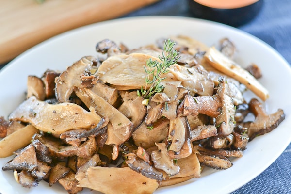 Oven Roasted Wild Mushrooms with Garlic and Thyme