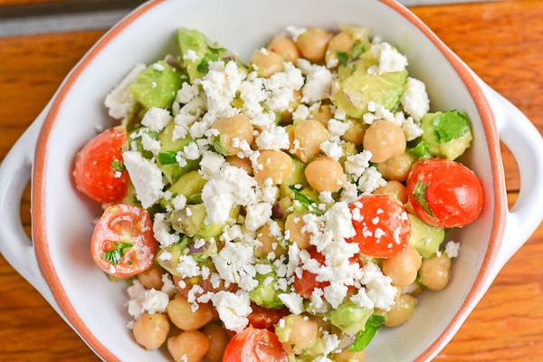 Chickpea Tomato and Avocado Salad