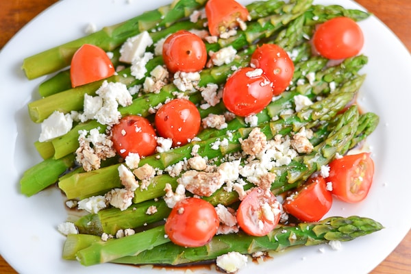 Asparagus with Tomato and Feta - Salu Salo Recipes