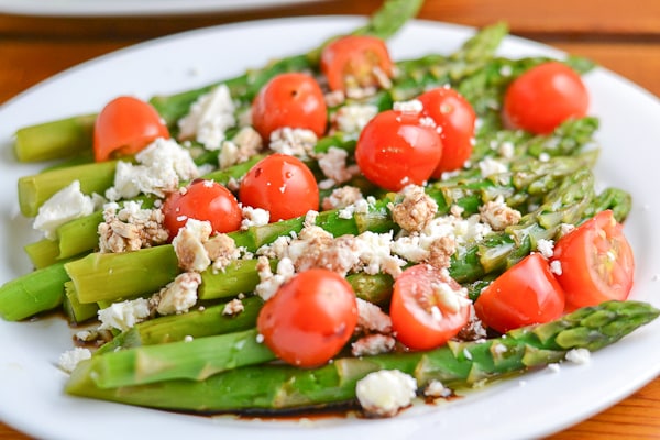 Asparagus with Tomato and Feta