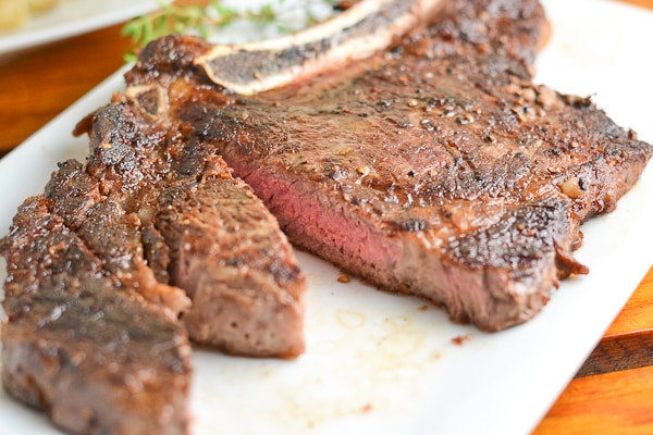 pan fried rib eye steak