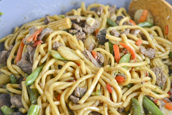 Beef Noodle Stir Fry with Mixed Vegetables