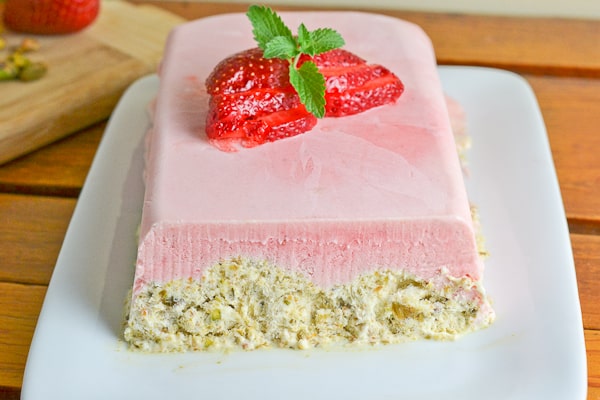 Strawberry Pistachio Semifreddo