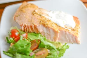 Greek Style Baked Salmon - Salu Salo Recipes