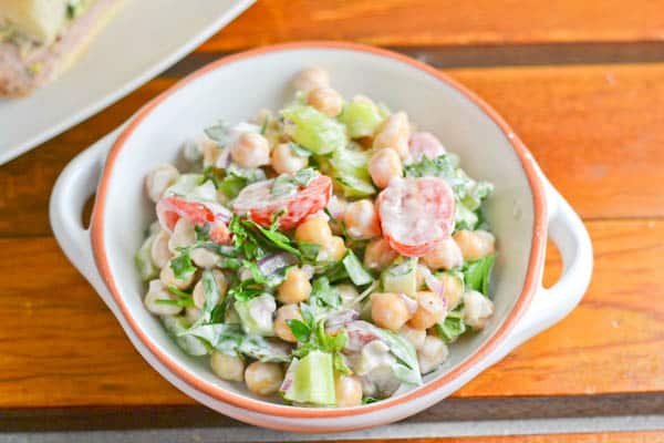 Chickpea Salad with Lemon Yogurt Dressing