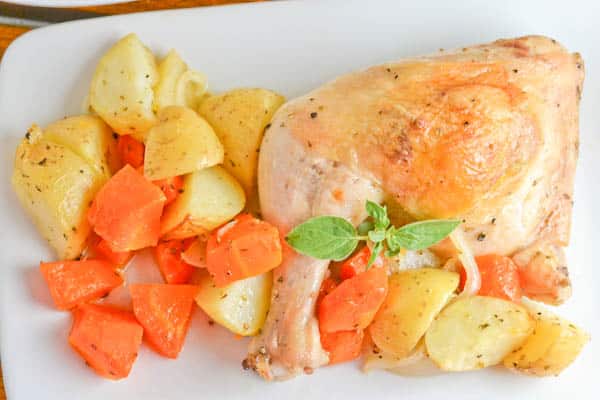 Greek Style Roasted Chicken with Potatoes and Carrots-2