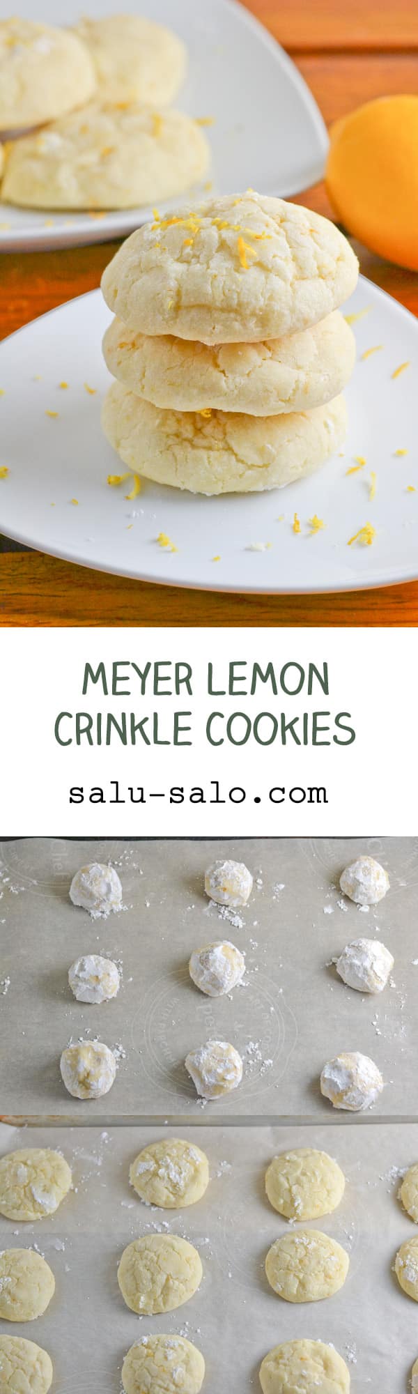 Meyer Lemon Crinkle Cookies