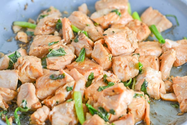 Salmon with Oyster Sauce and Basil