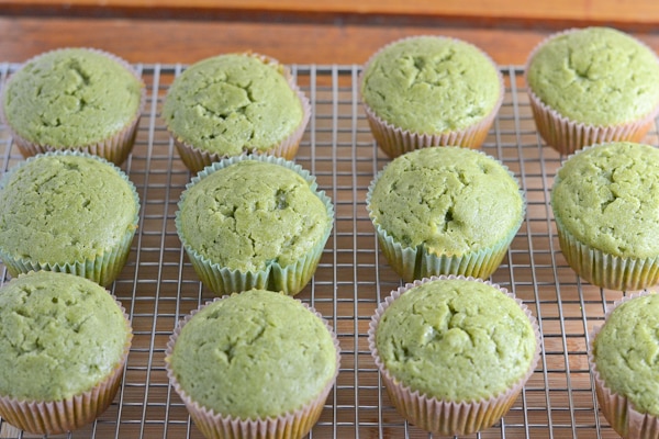 Green Tea Cupcakes with White Chocolate Green Tea Ganache