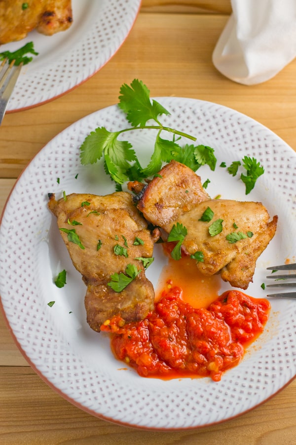 Broiled Chicken Thighs with Chipotle Sauce