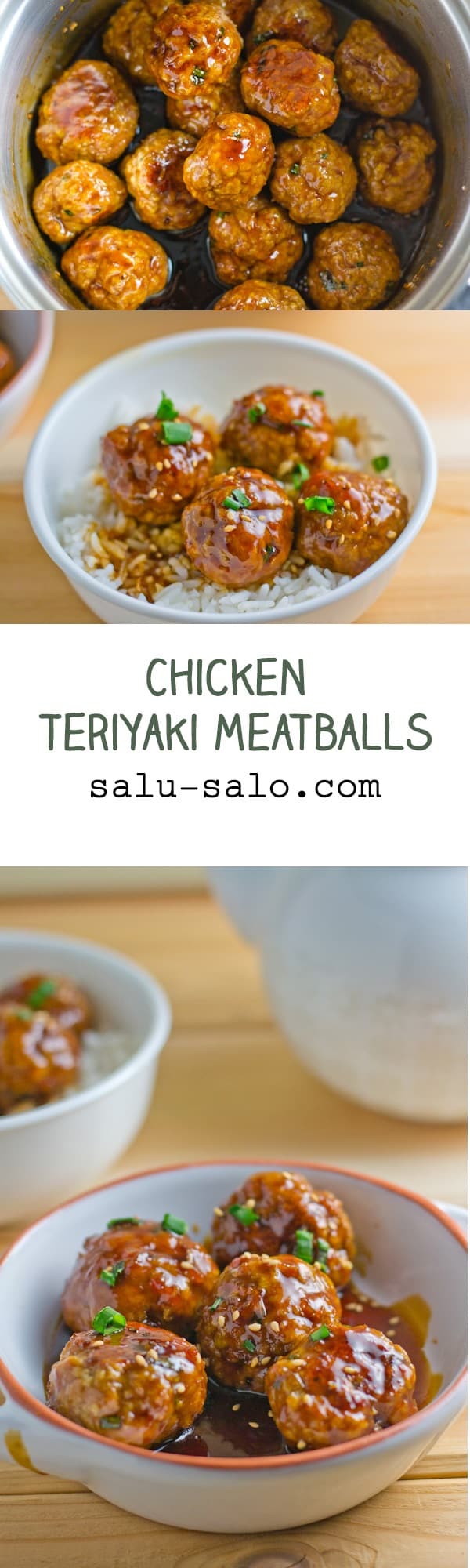 Chicken Teriyaki Meatballs - baked chicken meatballs with sweet, sticky and delicious teriyaki sauce.