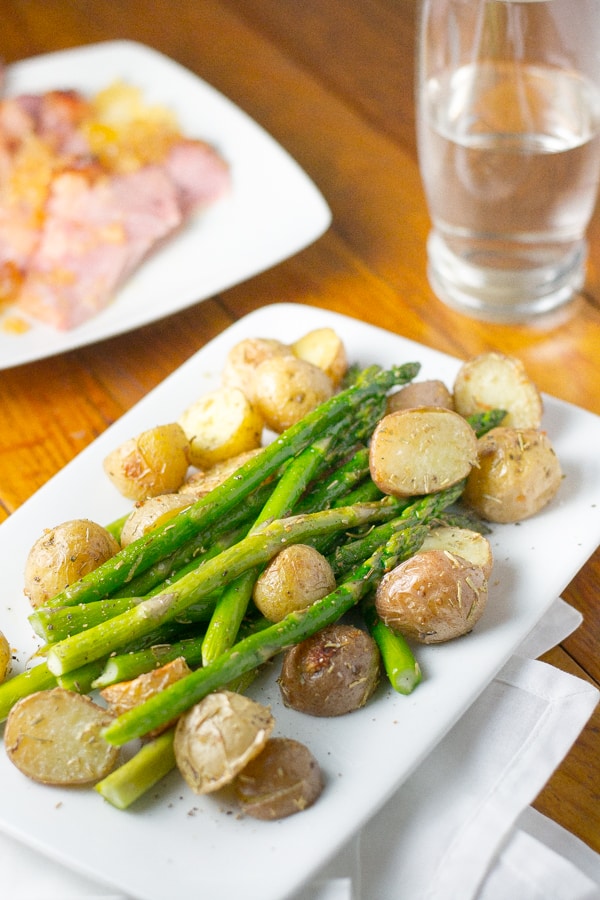 Rosemary Roasted Baby Potatoes and Asparagus