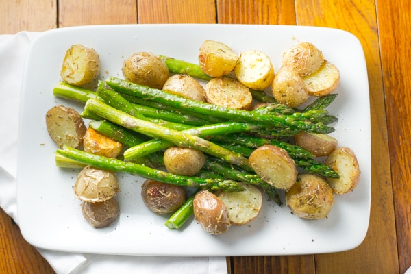 Rosemary Roasted Baby Potatoes and Asparagus