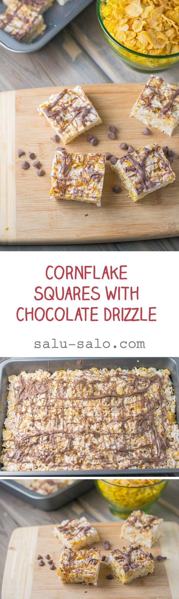 Cornflake Squares with Chocolate Drizzle