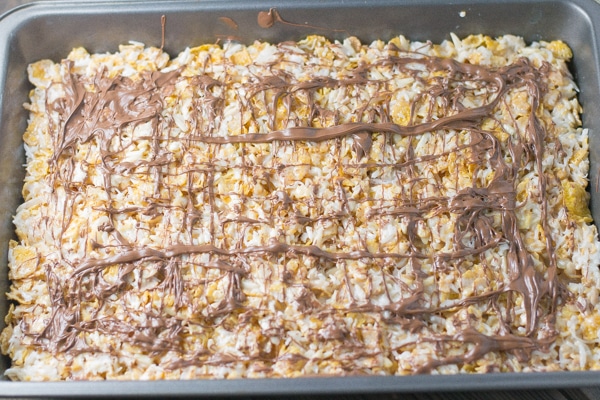 Cornflake Squares with Chocolate Drizzle