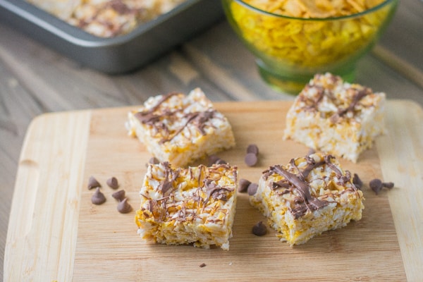 Cornflake Squares with Chocolate Drizzle