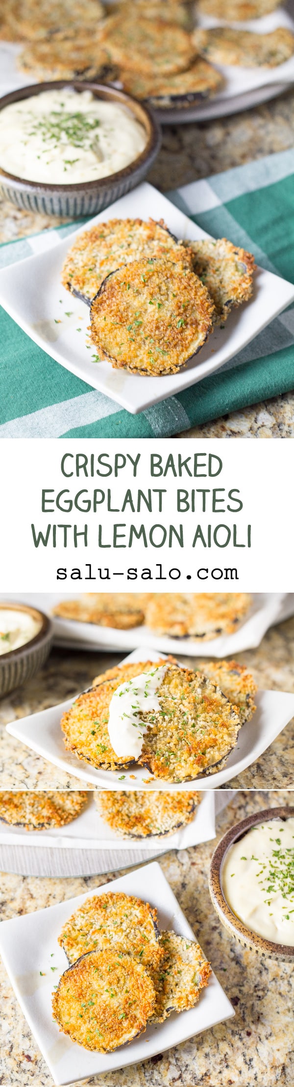 Crispy Baked Eggplant Bites with Lemon Aiol