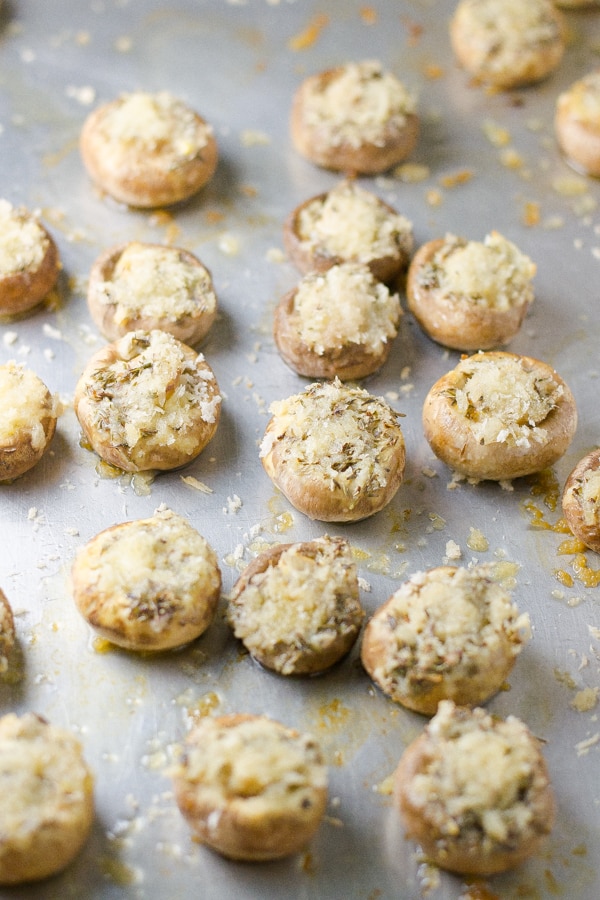 Garlic Roasted Stuffed Mushrooms