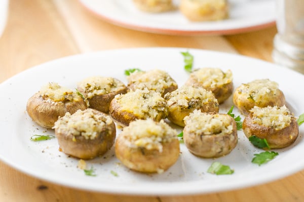 Garlic Roasted Stuffed Mushrooms