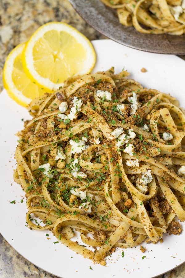 Blue Cheese Pasta with Lemon and Walnuts